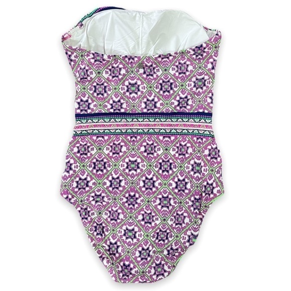 Nanette Lepore Paisley Print Strapless One Piece Swimsuit sz XS - Picture 2 of 10